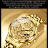 OLEVS 9947 Herrenuhr – Top Luxus Original Wasserdichte Quarz-Uhr im Gold-Skelett-Stil – Bild 13
