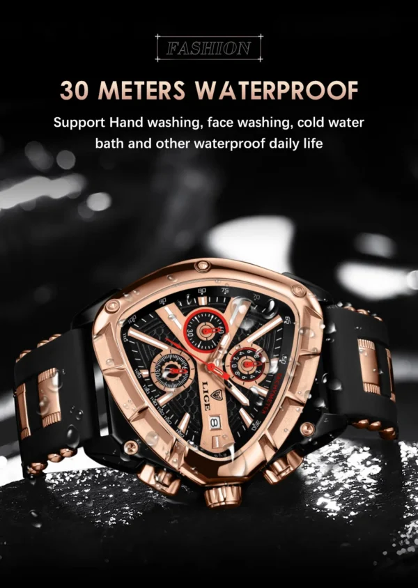 LIGE 89103 Wasserdichte Herrenuhr: Luxuriöse Militär-Sportuhr mit Chronograph – Bild 19