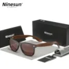 Ninesun Schwarze Walnuss Holz Polarisierte Sonnenbrille für Herren – Handgefertigt UV400 – Bild 6