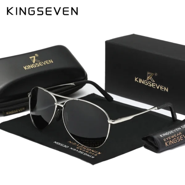 KINGSEVEN Polarisierte Piloten-Sonnenbrille für Herren und Damen – Klassischer UV400-Schutz – Bild 7