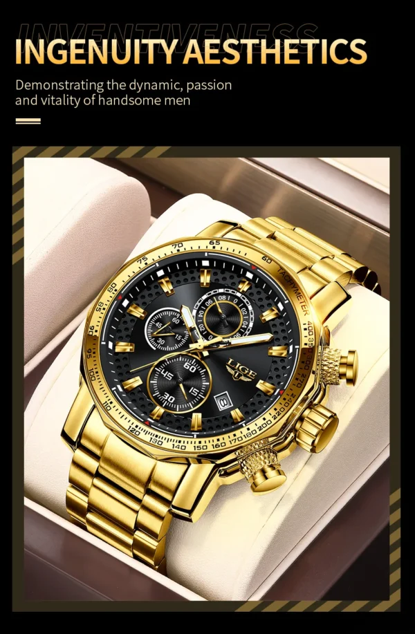 Business Sport Herrenuhr - Luxuriöse Eleganz aus Edelstahl – Bild 13