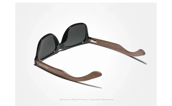 Ninesun Schwarze Walnuss Holz Polarisierte Sonnenbrille für Herren – Handgefertigt UV400 – Bild 9