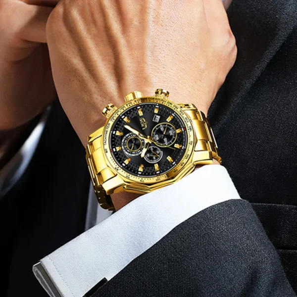 Business Sport Herrenuhr - Luxuriöse Eleganz aus Edelstahl – Bild 5