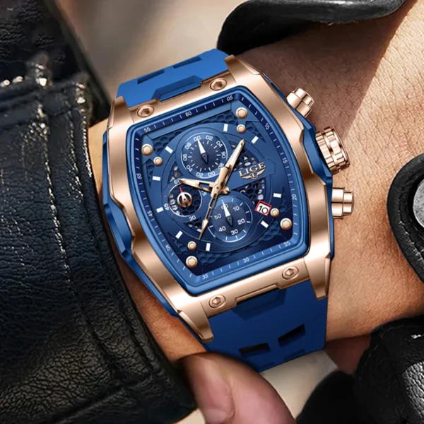 Luxuriöse Militär-Sportuhr mit Quadratischem Chronograph für Herren – Bild 5