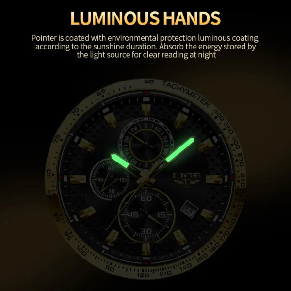Business Sport Herrenuhr - Luxuriöse Eleganz aus Edelstahl – Bild 4