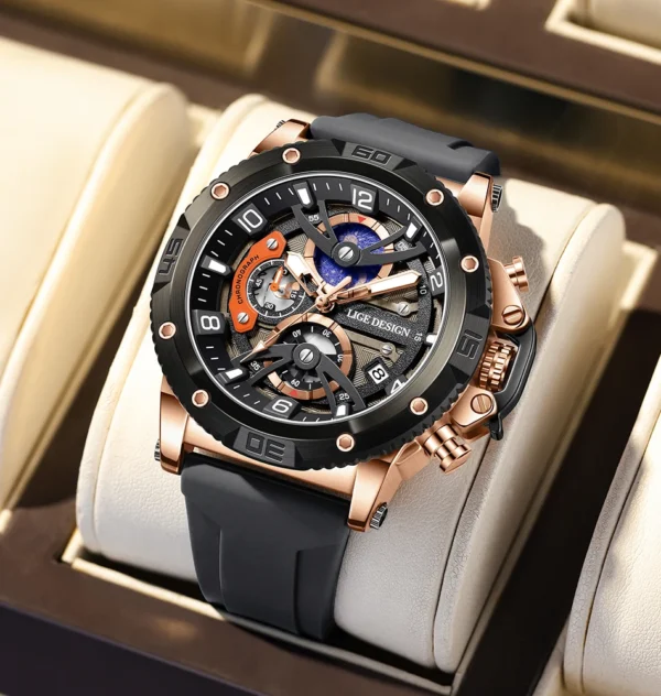 LIGE Neue Militär-Sportuhr mit Luxus-Chronograph für Herren – Bild 23